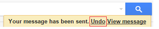 Message send alert with undo option in gmail