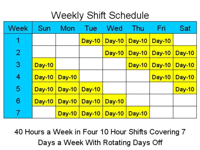 10 Hour Schedules for 7 Days a Week - standaloneinstaller.com