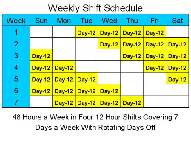 12 Hour Schedules for 7 Days a Week - standaloneinstaller.com