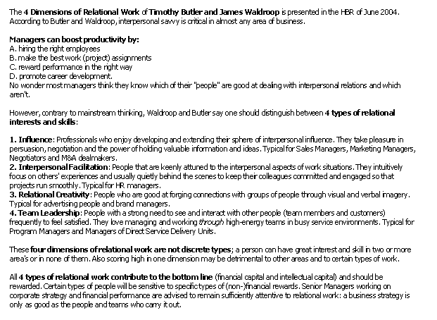4 Dimensions Relational Work (MEGA)