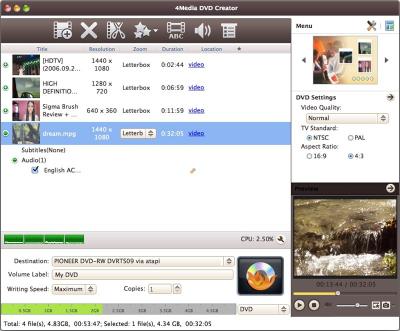Download 4Media DVD Creator for Mac