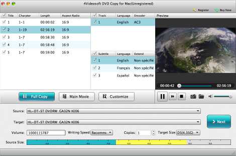 4Videosoft DVD Copy for Mac
