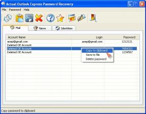 Download Actual Outlook Express Password Recovery