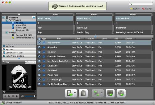 Download Aiseesoft iPod Manager for Mac
