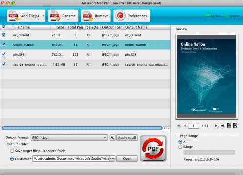 Aiseesoft Mac PDF Converter Ultimate