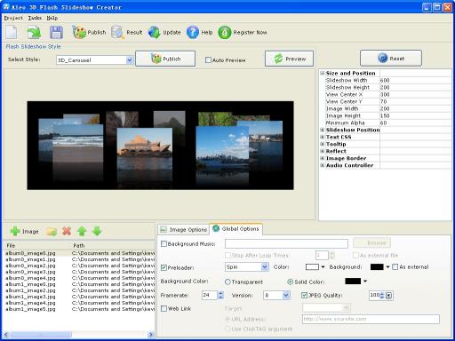 Download Aleo 3D Flash Slideshow Creator