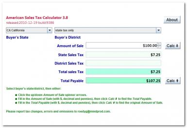Download American State Sales Tax Calculator