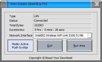 Download Ares Galaxy SpeedUp Pro