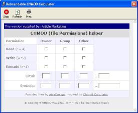 Download Article Marketing CHMod Calculator
