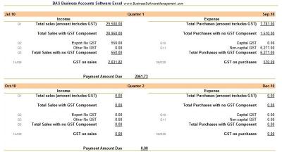 Download BAS Business Accounts Software Excel