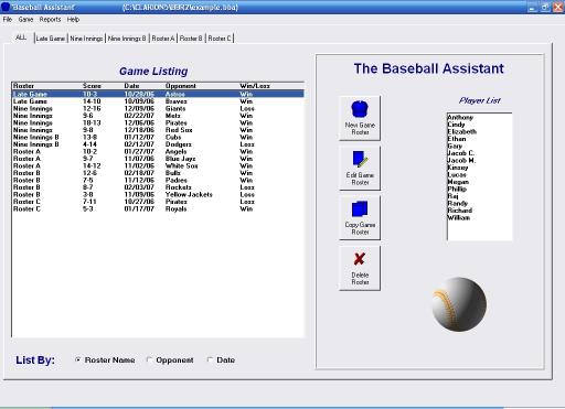 Download Baseball Roster Organizer