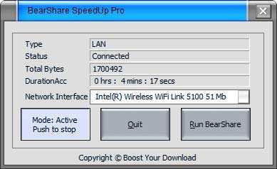 Download BearShare SpeedUp Pro