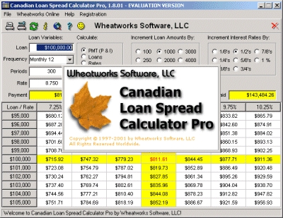 Canadian Loan Spread Calculator Pro - standaloneinstaller.com Canadian Loan Spread Calculator Pro - standaloneinstaller.com