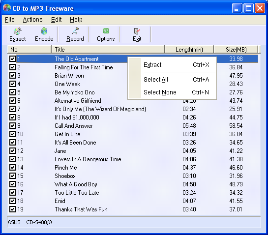 CD to MP3 Freeware - standaloneinstaller.com