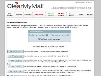 Download ClearMyMail Spam Blocker