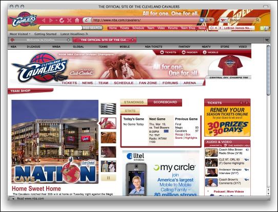 Download Cleveland Cavaliers Firefox Theme