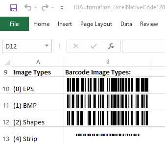 Code-128 Native Excel Barcode Generator