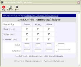 Download colleges chmod calculator