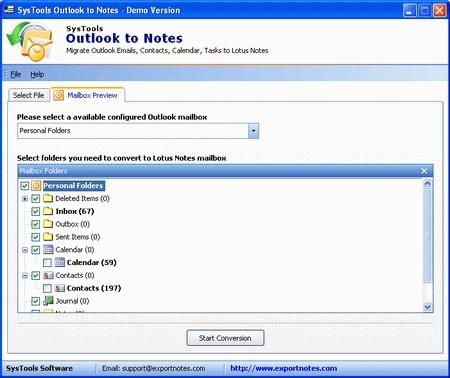 Download Convert Outlook to Notes