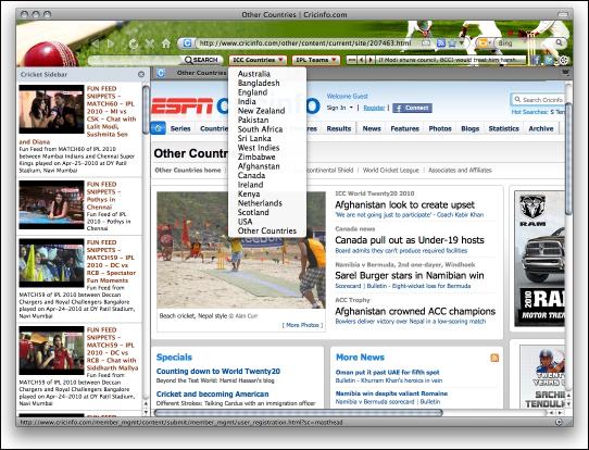 Download Cricket Firefox Theme