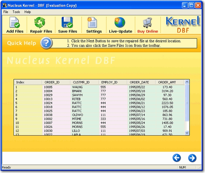 nucleus kernel foxpro dbf-fil