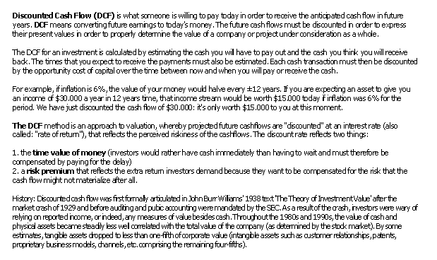 DCF Discounted CashFlow (MBA)
