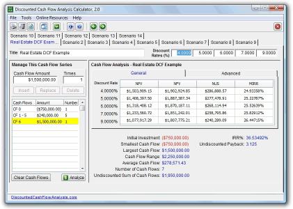 Download Discounted Cash Flow Analysis Calculator