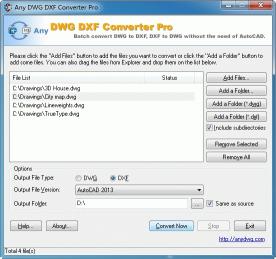 Download DWG to DXF Converter Pro 2007