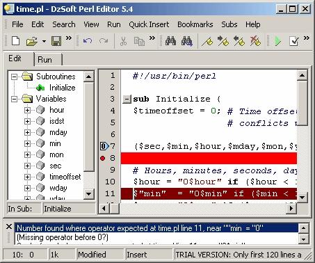 Download DzSoft Perl Editor