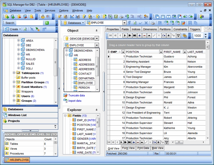 ems sql manager copy all excel