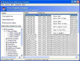 Download Eusing Free Registry Cleaner