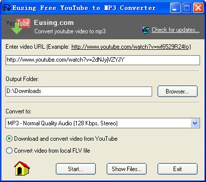 Eusing Free Youtube To Mp3 Converter Standaloneinstaller Com