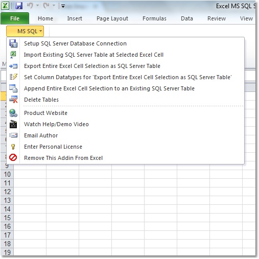 Excel MS SQL Server Import, Export & Convert Software ...