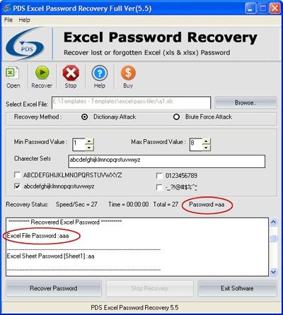 download pds excel password recovery 5.5 full