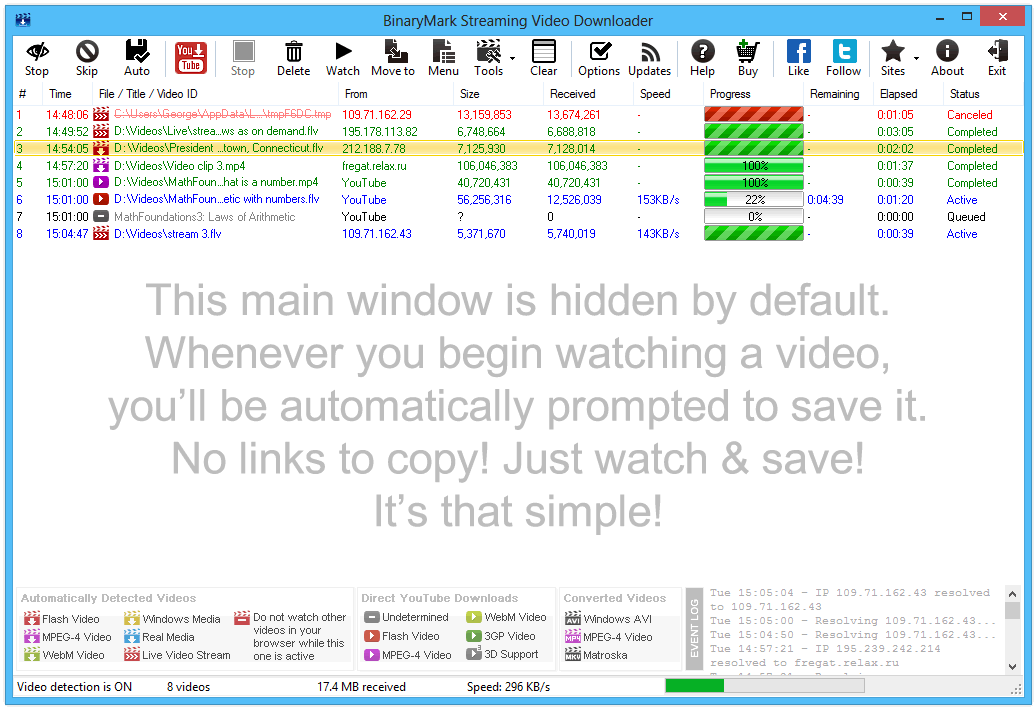 flash video downloader default folder