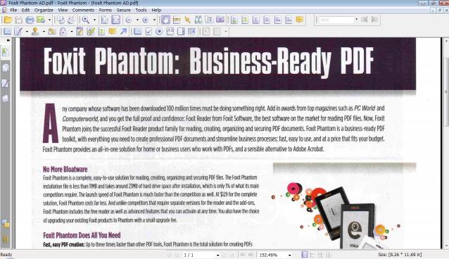 foxit phantom pdf printer