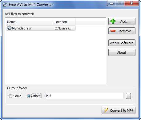 Free AVI to MP4 Converter