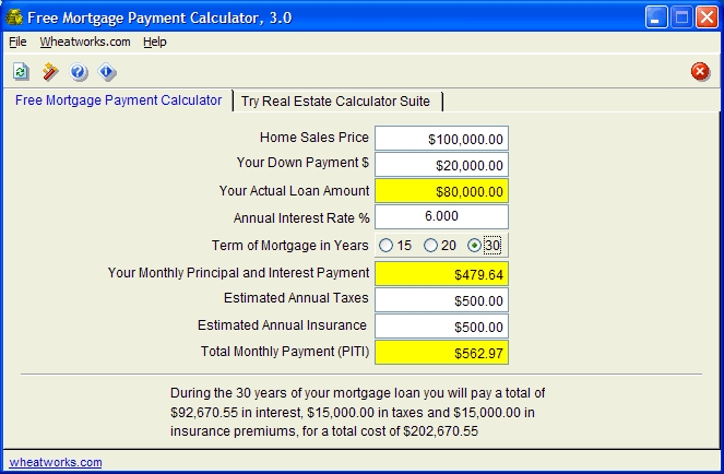 mortgage payment calculator with pmi