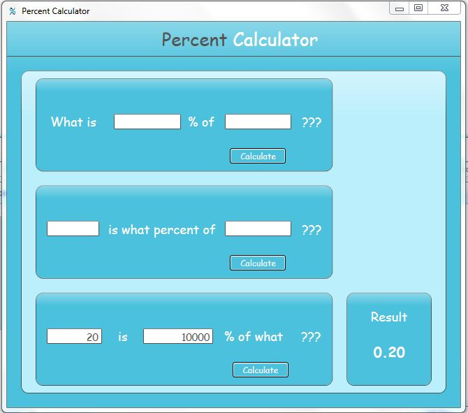 probability of percentages calculator
