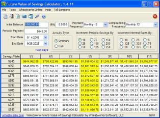 Download Future Value of Savings Calculator