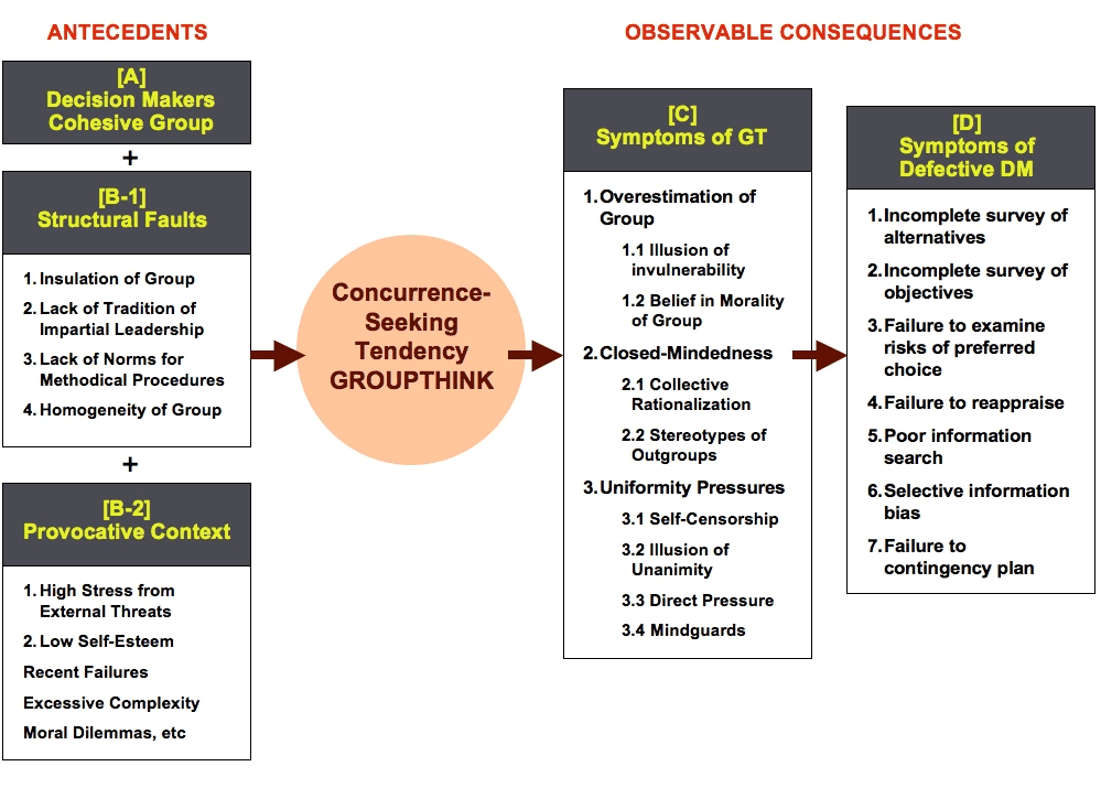 What is group think. Case study Sociology. Self-censorship. Decision maker. Information bias.