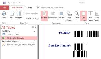 GS1 DataBar Microsoft Access Generator