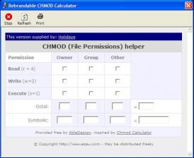 Download Holidays CHMOD Calculator