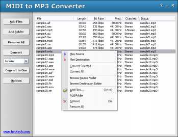 HooTech MIDI to MP3 Converter