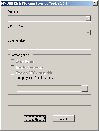 hp disk format tool