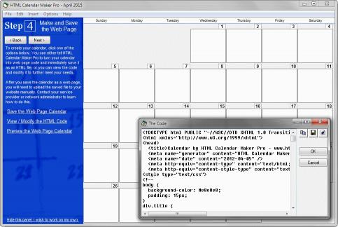 Download HTML Calendar Maker Pro
