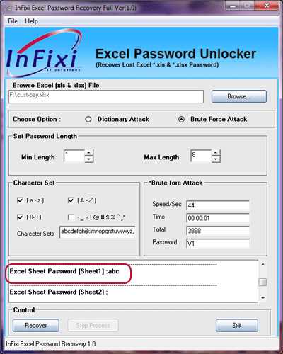 Download InFixi Excel Password Recovery
