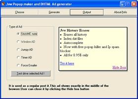 Download Jvw Popup maker and Dhtml AD generator