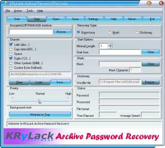 Download KRyLack Archive Password Recovery
