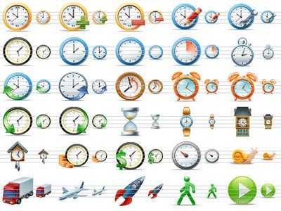 Large Time Icons